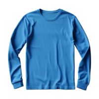 ai generiert Mann lange Ärmel Blau T-Shirt isoliert auf transparent Hintergrund png