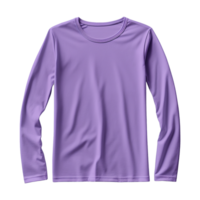 ai generiert Mann lange Ärmel violett T-Shirt isoliert auf transparent Hintergrund png