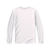 ai generado hombre largo manga blanco camiseta aislado en transparente antecedentes png