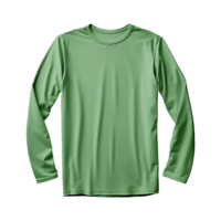 ai generato uomo lungo manica verde maglietta isolato su trasparente sfondo png
