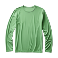 ai généré homme longue manche vert T-shirt isolé sur transparent Contexte png