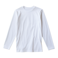 ai généré homme longue manche blanc T-shirt isolé sur transparent Contexte png