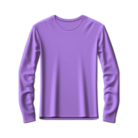 ai generiert Mann lange Ärmel violett T-Shirt isoliert auf transparent Hintergrund png