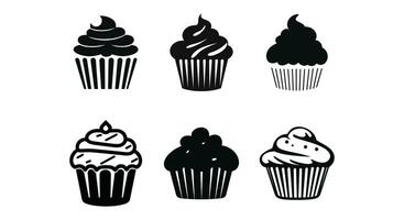 Sweet Bakery Treats Silhouettes vector