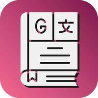 Dictionary Vector Glyph Gradient Background Icon For Personal And Commercial Use.