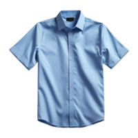 ai généré homme court manche bleu chemise sur transparent Contexte png