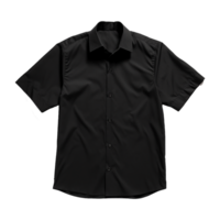 AI generated Man short sleeve black shirt on transparent background png