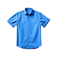 AI generated Man short sleeve blue shirt on transparent background png