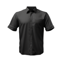 ai generado hombre corto manga negro camisa en transparente antecedentes png