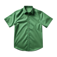 AI generated Man short sleeve green shirt on transparent background png