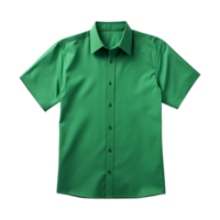 ai generato uomo corto manica verde camicia su trasparente sfondo png