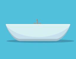 Modern bath isolated on white background. Element for design bathroom. Vector illustration in flat style