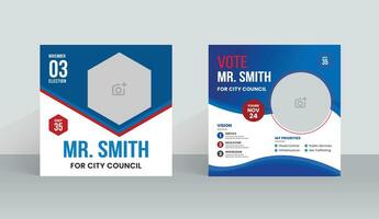 Election Social Media Post and square flyer and poster template vector