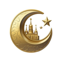 AI generated 3d render ramadan moon isolated on transparent background png