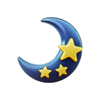 AI generated 3d render ramadan moon isolated on transparent background png