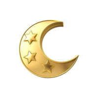 AI generated 3d render ramadan moon isolated on transparent background png