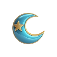 AI generated 3d render ramadan moon isolated on transparent background png