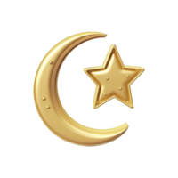 AI generated 3d render ramadan moon isolated on transparent background png