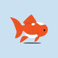 Goldfish. Vector illustration in flat style. Isolated on blue background.
