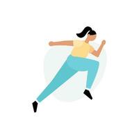 corriendo mujer plano vector icono aislado en blanco antecedentes para web y móvil aplicación diseño