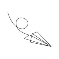 Plane drawn in line art style vector