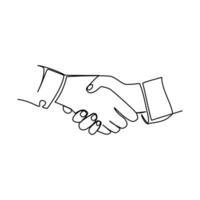 Handshake drawn in line art style vector