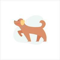 Cute dog icon on white background. Vector illustration in flat style.