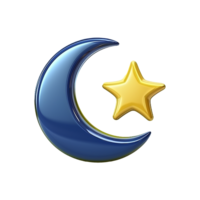 AI generated 3d render ramadan moon isolated on transparent background png