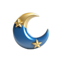 ai gerado 3d render Ramadã lua isolado em transparente fundo png
