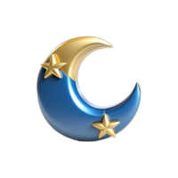 AI generated 3d render ramadan moon isolated on transparent background png