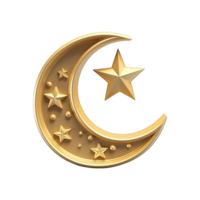 AI generated 3d render ramadan moon isolated on transparent background png