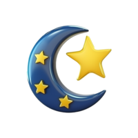 AI generated 3d render ramadan moon isolated on transparent background png