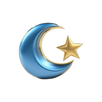 AI generated 3d render ramadan moon isolated on transparent background png