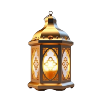 AI generated 3d render islamic lantern isolated on transparent background png