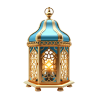 AI generated 3d render islamic lantern isolated on transparent background png