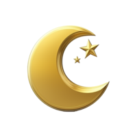 AI generated 3d render ramadan moon isolated on transparent background png