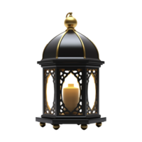 AI generated 3d render islamic lantern isolated on transparent background png