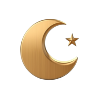 AI generated 3d render ramadan moon isolated on transparent background png