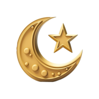 AI generated 3d render ramadan moon isolated on transparent background png