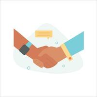 Handshake icon in flat style. Handshake vector illustration on white isolated background. Partnership business concept.