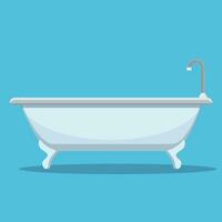 Modern bath isolated on white background. Element for design bathroom. Vector illustration in flat style