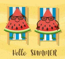 watermelons cartoon character vector