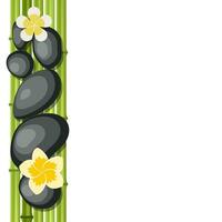 Bamboo and stones - spa background with place for your text. Vector illustration in flat style