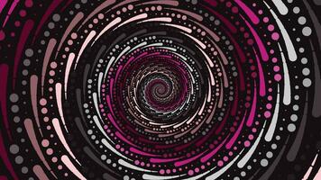 Abstarct spiral twisted dotted round vortex style purple color background vector