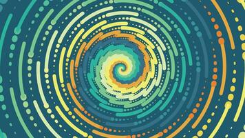 Abstract spiral spinning vibrant color vortex background. vector