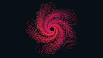 Abstarct spiral wavy line star in pink color. vector