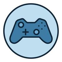 Circle with Gamepad vector Device for Games colored icon or symbol