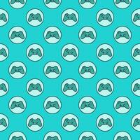 Circle with Gamepad vector Device for Games colored seamless pattern