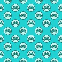 Circle with Gamepad vector Device for Games colored seamless pattern