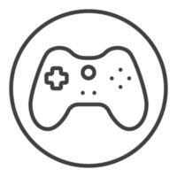 Game Controller inside Circle vector Gamepad icon or symbol in outline style